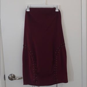 Strapless mini dress